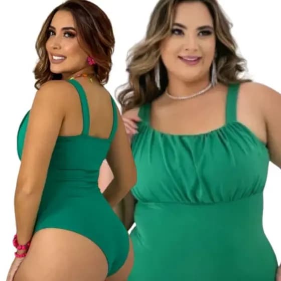 Body Feminino 48/50 GG Moda Praia Suplex Plus Size