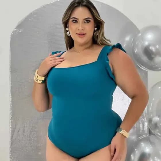 Body Feminino GG Moda Praia Suplex Plus Size 46/50