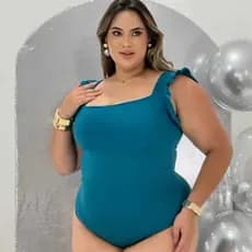 Body Feminino GG Moda Praia Suplex Plus Size 46/50