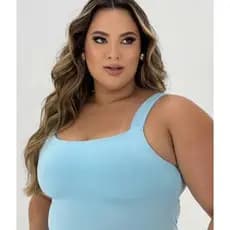 Body Feminino 48/50 GG Decote Quadrado Moda Praia Suplex Plus Size