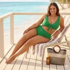 Biquíni Hot Pants Plus Size Biquíni Texturizado GG 46/50 Diva Amarração Biquíni Caneladinho