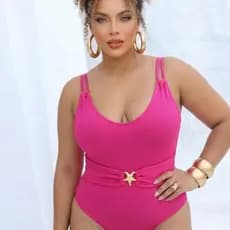 Maiô Plus Size Texturizado com detalhe na cintura GG 46/50