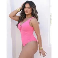 Body Feminino Diva  M 38/42 G 44/46 e GG 48/50 Moda Praia Suplex c Bojo Realça o Busto Praia Piscina