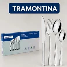 Kit Talheres Tramontina 24 Peças Búzios Original Aço Inox Faqueiro Completo Garfo Faca Colher Resistente