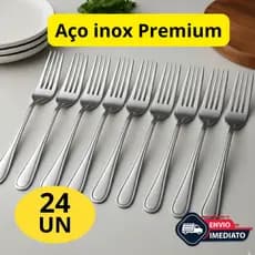 Jogo de Garfos de refeiçao em aço Inox Resistentes não enferruja Talheres para Mesa Cozinha churrasco bares eventos