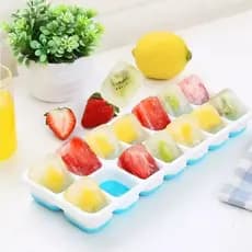 Kit Formas de Gelo Silicone Fundo 14 Cubos Sem tampa Retangular Multiuso Lavável papinha de bebe