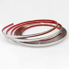 Fita Metalizada Auto Colante PVC 6,5mm p Decoração de Móveis e Paredes Prata 5M