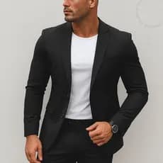 Blazer Masculino Slim Fit Premium Alfaiataria Sarja Com Elastano Esporte Fino