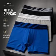 Kit 3 Cuecas Boxer Masculina Sem Costura Altomax Microfibra