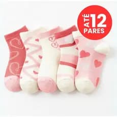 KIT DE 3 a 12 PARES ALTA QUALIDADE MEIA INFANTIL MENINA CRIANCA FEMININO