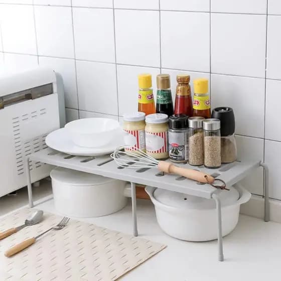 Prateleira Organizadora Extensível Multiuso Prateleira para Utensílios de Cozinha Suporte para Temperos/Sapatos