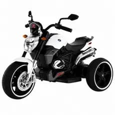 Mini Moto Elétrica Infantil Triciclo Branco