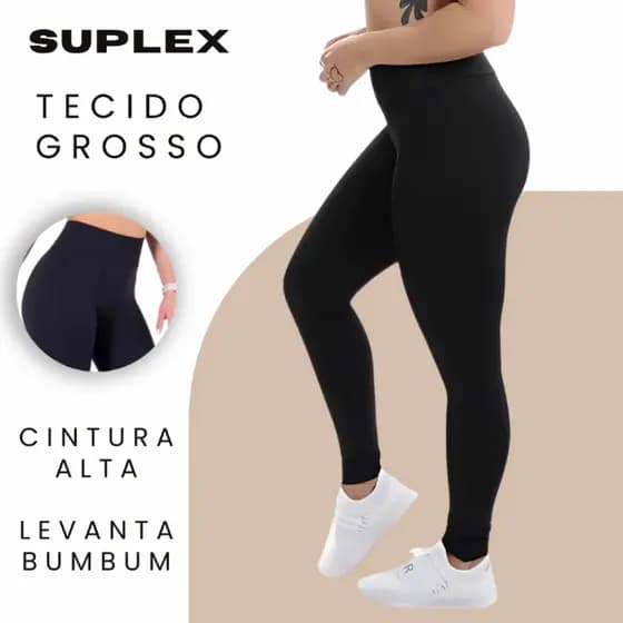 Legguing Academia Ginastica Suplex calça Leg para treino Cintura alta Modeladora