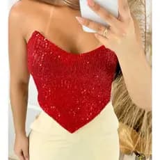 Cropped Corset Morcego Brilhante Feminino Estilo Gringa Estilo Blogueira