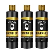 kit 3x Shaving Gel De Barbear Mentol Puro Fio 1kg Profissional - Barba Suave Sem Irritações - Envio Imediato