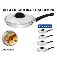 Jogo de Frigideira Classic com Tampa de Alumínio - Todos os Tamanhos - Tapioca - Ovos - ALUMIC