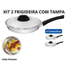 Jogo de 2 Frigideira Classic com Tampa de Alumínio - Todos os Tamanhos - Tapioca - Ovos - ALUMIC
