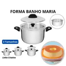 KIT Forma Banho Maria 2 em 1 - Pudim / bolos / Tortas - Criativa - ALUMIC