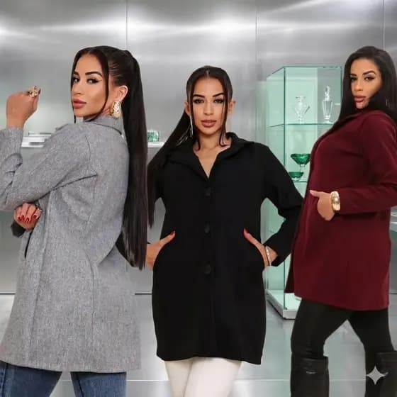 Casaco Sobretudo Feminino Elegante Lã Batida Inverno M G GG.