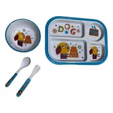 Kit Refeição Infantil Prato Com Divisórias Para Papinha Bebê Pratinho Jogo C/ 4 Pçs Alimentação Retangular top