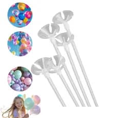 Kit Com 100 Unidades Varetas Haste Para Fixar Balão 42cm Transparente Festas Eventos