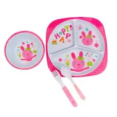 Kit Refeição Infantil Prato Com Divisórias Para Papinha Bebê Pratinho Jogo C/ 4 Pçs Alimentação Produto de Qualidade