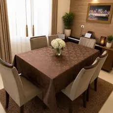 Toalha de Mesa Retangular Jacquard Luxo 4 6 8 Lugares Elegante Lavável Envio Rápido