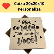Caixa  Presente 20x20x10  Decorada Personalizada dias dos Namorados Caixa 20x20  Meu Coração todo dia escolhe  voçê