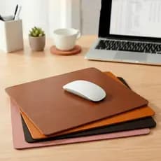 Mouse pad Impermeável Dupla Face Quadrado 20x20 Couro Sintético Resistente Gamer Escritório
