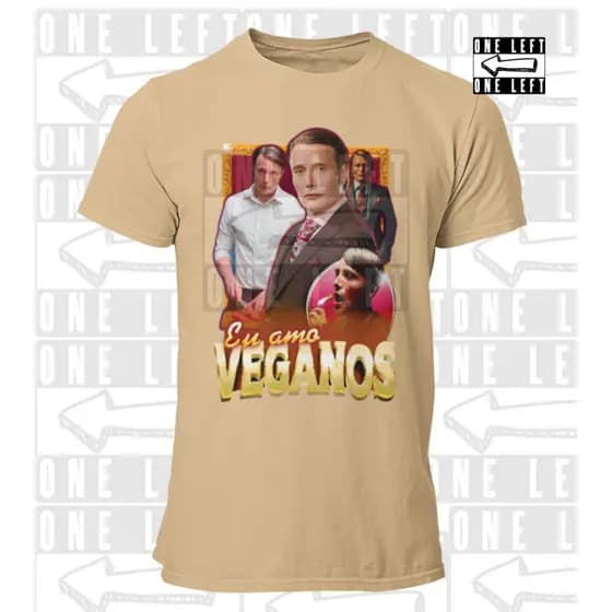 Camiseta Eu Amo Veganos Hannibal Filme Meme Camisa 100% Algodão Unissex.