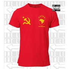 Camiseta Comunismo Brasileiro Camisa 100% Algodão Luta Foice Nação Brasileira Martelo Vidas Socialismo