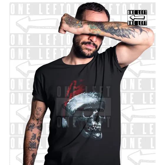 Camiseta Natal Crânio Caveira Camisa 100% algodão Rock Top Natalina Papai Noel Presente