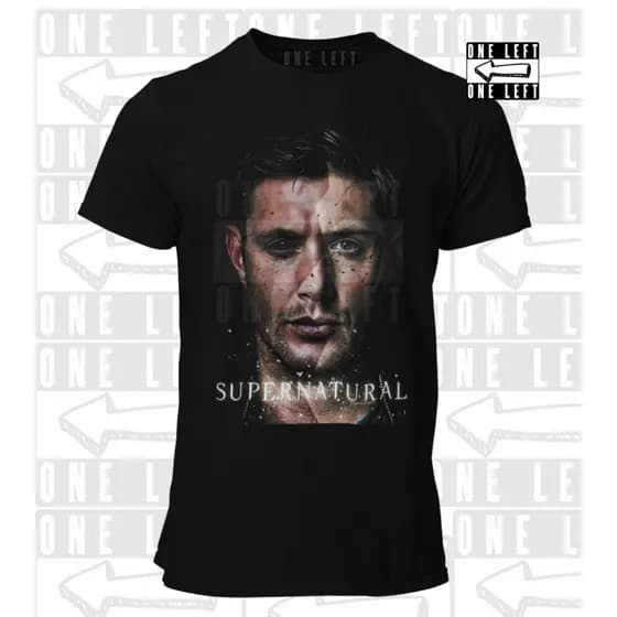 Camiseta Dean Supernatural Halftone Estampa Leve Camisa 100% Algodão Premium Lançamento One Left Serie Winchester