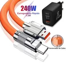 Cabo Carregador Carregador Rápido USB Para Tipo C V8 Micro USB 1.5 M Gerenciamento Cabos Com GaN Adaptador