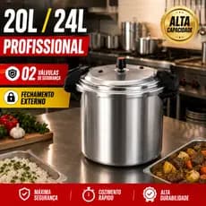 Panela De Pressão 20L 24L Profissional Aluminio Fechamento Externo Grande Industrial Feijão Feijoada