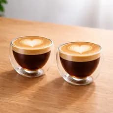Kit 2 Copos Café Vidro Borossilicato 90ml Design Coração Amor Resistente Elegante Durável