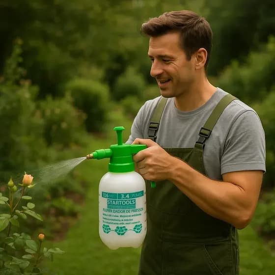 Pulverizador Plantas Gatilho Pressão Verde Reservatório Bico Regulável Jardinagem Borrifador