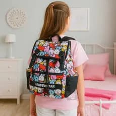 Mochila Costas Ursinho Escola Faculdade Trabalho Viagem Compartimentos Bolsos Grande Roupas
