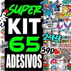 Kit 65 Adesivos Para Capacete Carro Bike Moto Prova D'Água