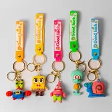 Chaveiro 3D Bob Esponja Emborrachado com Mosquetão