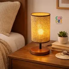 ABAJUR LUMINARIA DE MESA DECORAÇÃO CÚPULA TRAMA