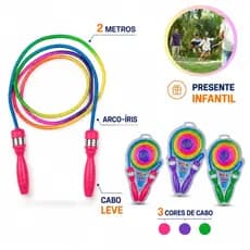 Corda de Pular Infantil Happy Arco-Íris Colorida 2 metros - DM Toys