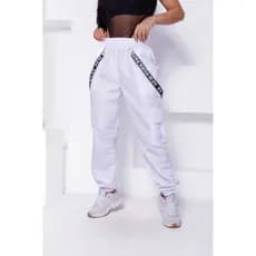 Calça Cargo Jogger Feminina Tactel com suspensório e bolsos laterais SKATE STREET
