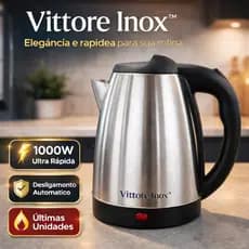 Vittore Inox Chaleira Inox Rápida 1 8 Litros 1000 Watts Potente Elétrica 127 Volts