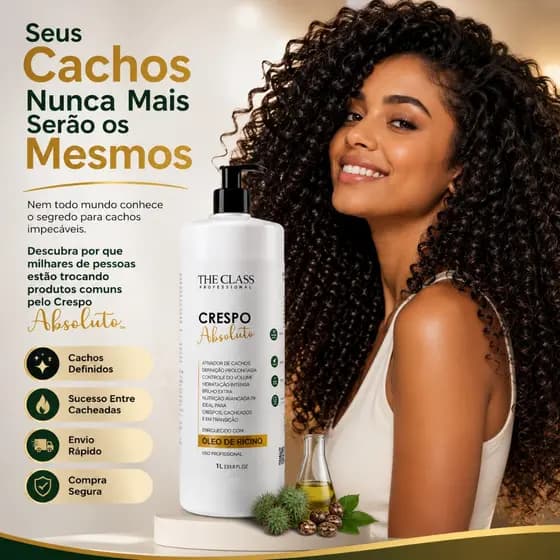 Finalizador Capilar Crespo Profissional 1 Litro Definicao Brilho Textura Macia