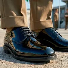 Sapato Social Masculino Militar Marinha Aeronáutica Vilaze Verniz Premium
