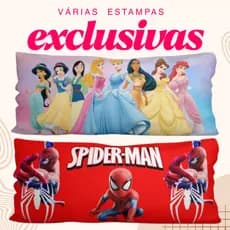 Fronha para Travesseiro de Corpo Xuxão 1,30 x 0,40 com Zíper Estampas Exclusivas
