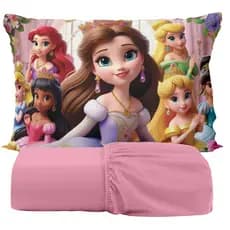 Kit Jogo de Lençol Solteiro Personagens Stitch Minnie Estampas Exluvisas Menino Menina