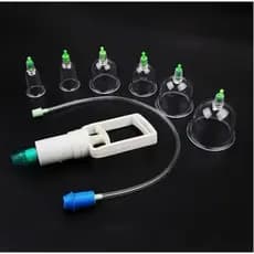 Kit Ventosa Terapia 6 Ventosas Copo Massoterapia + Bomba e mangueira