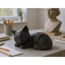 Gatinho Low Poly Dormindo